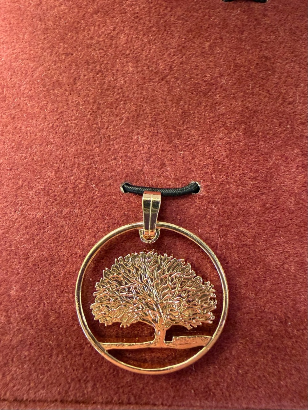 Gold Tree of Life Coin Pendant Connecticut State Quarter Vintage - Picture 3 of 4